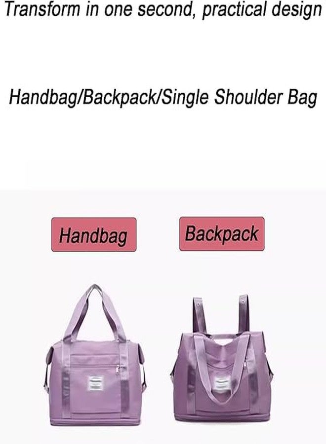 Keetly Foldable Travel Duffle Bag, Gym Bag with Wet Pocket, Carry On Weekender Bags for Women, Waterproof Overnight Bag for Travel, Gym, Yoga. (Dark Purple) - Image 4